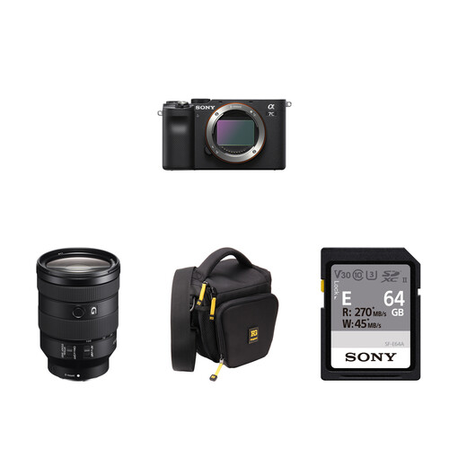 Sony a7C Mirrorless Camera with 24-105mm Lens and Accessories Kit (Black)
