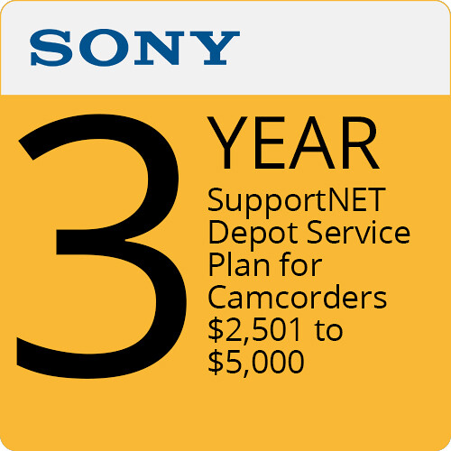 Sony 3-Year SupportNET Depot Service Plan for Professional Camcorders and Cameras ($2501 to $5000)