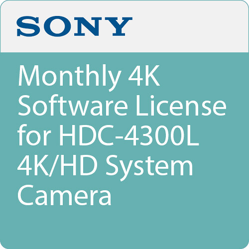 Sony Monthly 4K Software License for HDC-4300L 4K/HD System Camera
