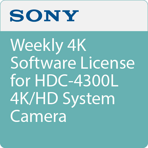 Sony Weekly 4K Software License for HDC-4300L 4K/HD System Camera