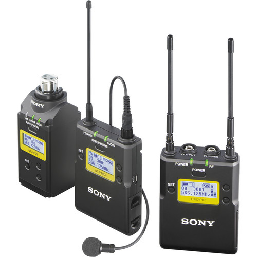 Sony UWP-D16 Integrated Digital Plug-on & Lavalier Combo Wireless Microphone System (UHF Channels 30/36 and 38/41: 566 to 608 and 614 to 638 MHz)