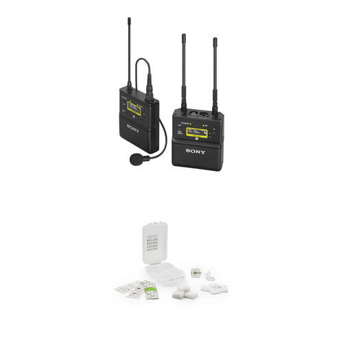 Sony UWP-D21 Camera-Mount Wireless Omni Lavalier Microphone System with White Hiding Kit (UC14: 470 to 542 MHz)