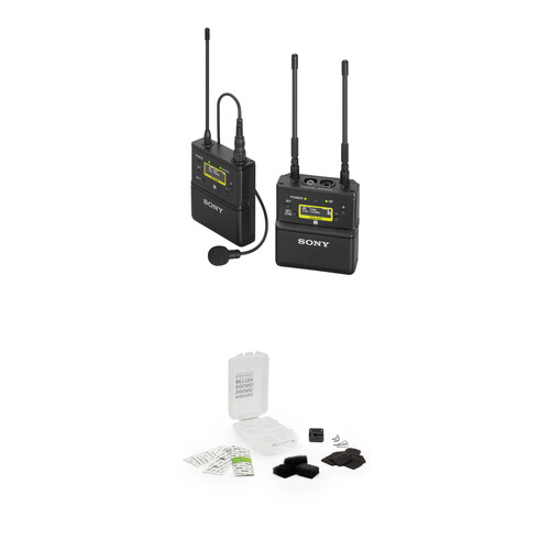 Sony UWP-D21 Camera-Mount Wireless Omni Lavalier Microphone System Kit (UC25: 536 to 608 MHz, Black Hiding Kit)