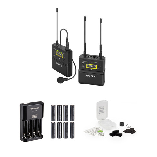 Sony UWP-D21 Camera-Mount Wireless Omni Lavalier Microphone System with Essentials Kit (UC25: 536 to 608 MHz)