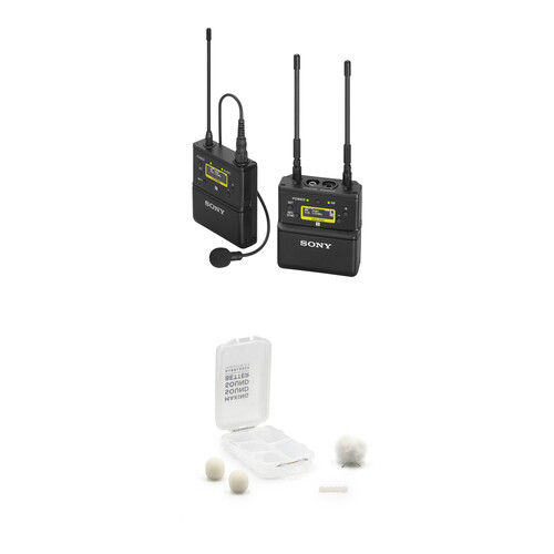 Sony UWP-D21 Camera-Mount Wireless Omni Lavalier Microphone System Kit (UC90: 941 to 960 MHz, White Outdoor Kit)