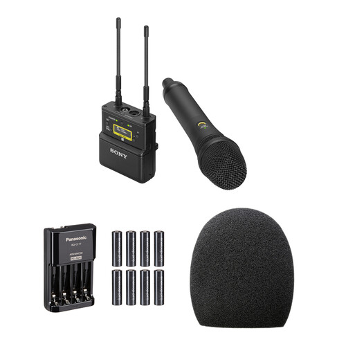 Sony UWP-D22 Camera-Mount Wireless Cardioid Handheld Microphone System with Essentials Kit (UC14: 470 to 542 MHz)
