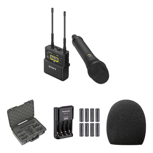 Sony UWP-D22 Camera-Mount Wireless Cardioid Handheld Microphone System with Deluxe Kit (UC14: 470 to 542 MHz)