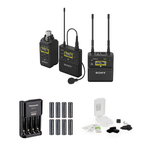 Sony UWP-D26 Camera-Mount Wireless Plug-On Combo Microphone System with Essentials Kit (UC25: 536 to 608 MHz)