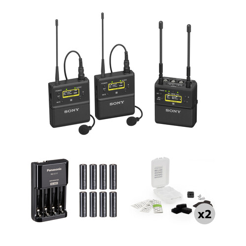 Sony UWP-D27 2-Person Camera-Mount Wireless Omni Lavalier Microphone System with Essentials Kit (UC90: 941 to 960 MHz)