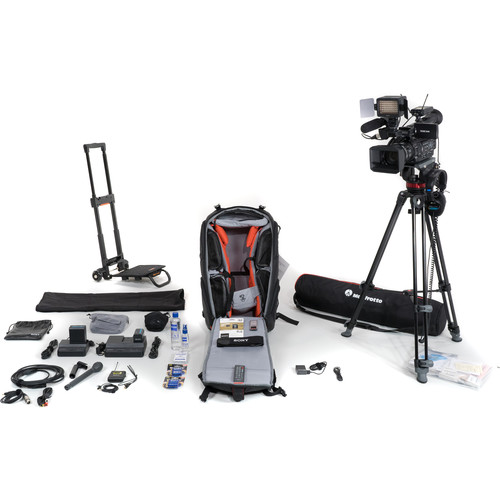 Sony PXW-X200 Video Journalist Kit with Backpack, Trolley, Wireless Microphone System, and Tripod