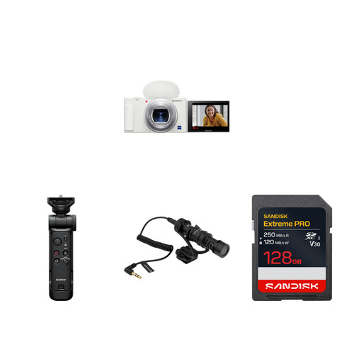 Sony ZV-1 Digital Camera Vlogging and Online Video Kit (White)