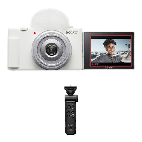 Sony ZV-1F Vlogging Camera with Vlogger Accessory Kit (White)
