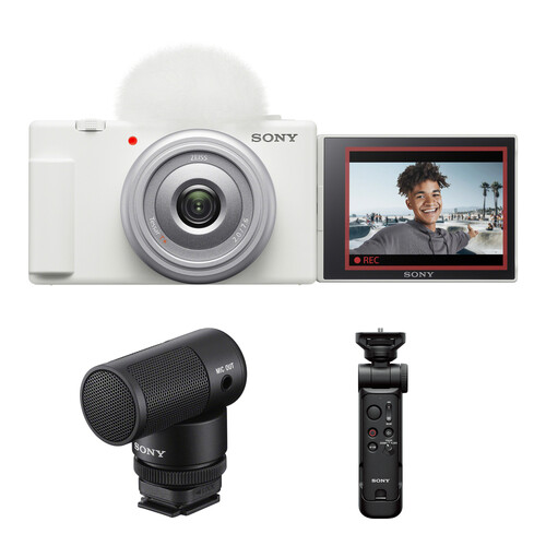 Sony ZV-1F Vlogging Camera with Content Creator Kit (White)