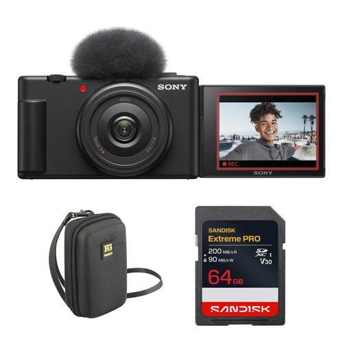 Sony ZV-1F Vlogging Camera with Accessory Kit (Black)