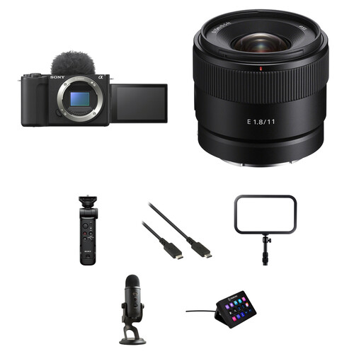 Sony ZV-E10 II Mirrorless Camera with 11mm f/1.8 Lens and Live Streaming Kit (Black)