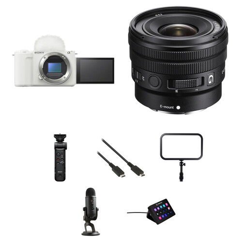 Sony ZV-E10 II Mirrorless Camera with 10-20mm f/4 Lens and Live Streaming Kit (White)