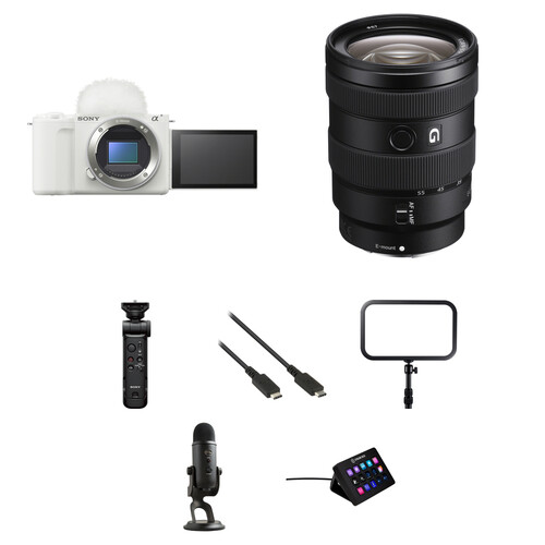 Sony ZV-E10 II Mirrorless Camera with 16-55mm f/2.8 Lens and Live Streaming Kit (White)