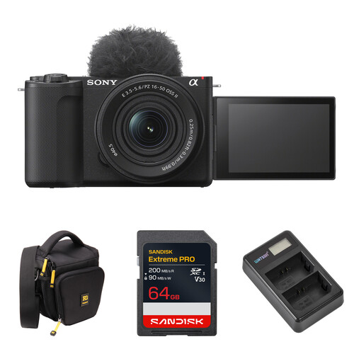 Sony ZV-E10 II Mirrorless Camera with 16-50mm f/3.5-5.6 Lens and Basic Bundle (Black)