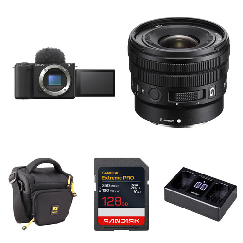 Sony ZV-E10 II Mirrorless Camera with 10-20mm f/4 Lens and Basic Bundle (Black)