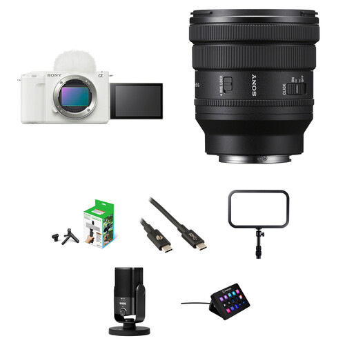 Sony ZV-E1 Mirrorless Camera with 16-35mm f/4 Lens and Live Streaming Kit (White)