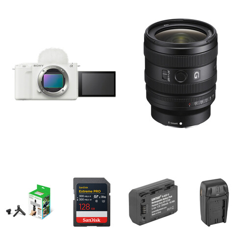 Sony ZV-E1 Mirrorless Camera with 24-50mm f/2.8 Lens and Content Creation Kit (White)