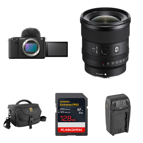 Sony ZV-E1 Mirrorless Camera with 20mm f/1.8 Lens and Basic Bundle (Black)