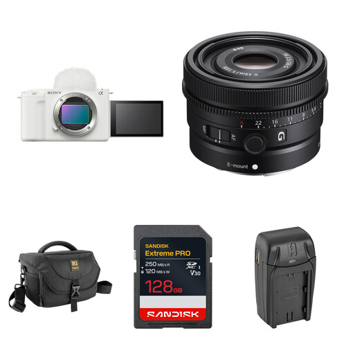 Sony ZV-E1 Mirrorless Camera with 50mm f/2.5 Lens and Basic Bundle (White)
