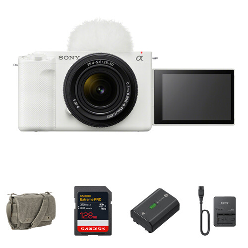 Sony ZV-E1 Mirrorless Camera with 28-60mm f/4-5.6 Lens and Essentials+ Kit (White)