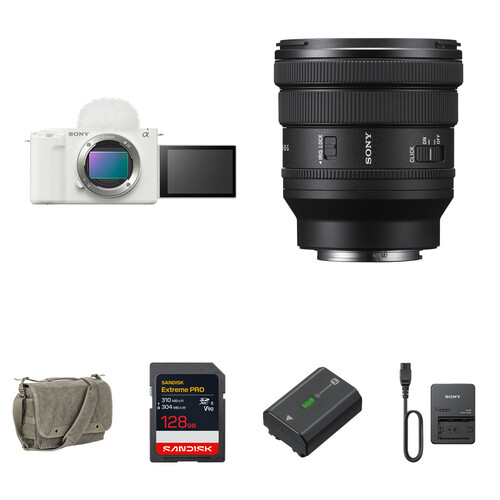 Sony ZV-E1 Mirrorless Camera with 16-35mm f/4 Lens and Essentials+ Kit (White)