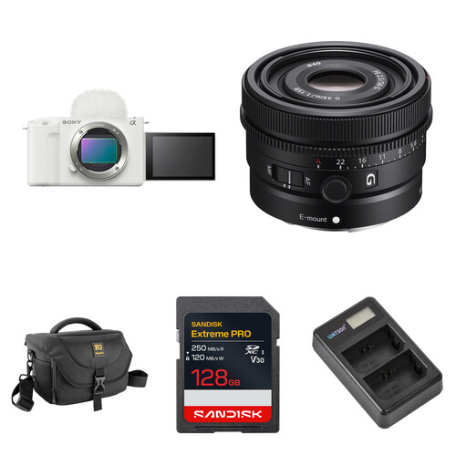 Sony ZV-E1 Mirrorless Camera with 50mm f/2.5 Lens and Basic Bundle (White)