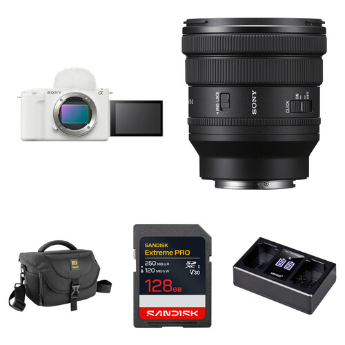 Sony ZV-E1 Mirrorless Camera with 16-35mm f/4 Lens and Basic Bundle (White)