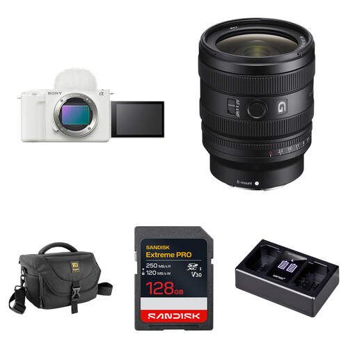 Sony ZV-E1 Mirrorless Camera with 24-50mm f/2.8 Lens and Basic Bundle (White)