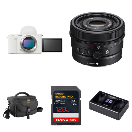 Sony ZV-E1 Mirrorless Camera with 50mm f/2.5 Lens and Basic Bundle (White)