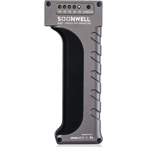 SOONWELL 70Wh Rechargeable Battery Handle with D-Tap, DC & USB Outputs (Gray)