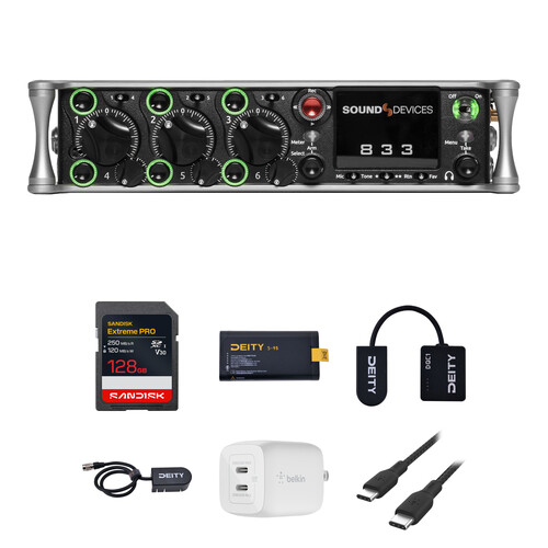 Sound Devices 833 8-Channel / 12-Track Multitrack Field Recorder with Performance Kit