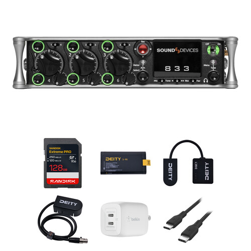 Sound Devices 833 8-Channel / 12-Track Multitrack Field Recorder with Performance Kit