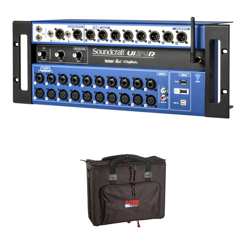 Soundcraft Ui24R 24-Channel Digital Mixer / Multitrack USB Recorder with 4 RU Rack Kit