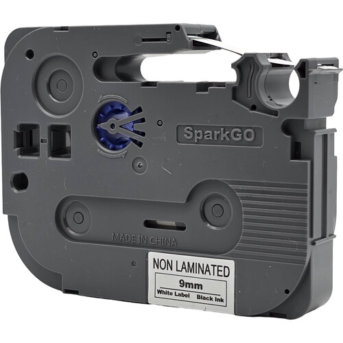 SparkGO Tape for SP-H55 Label Maker (Black on White, 0.35" x 26', Nonlaminated)