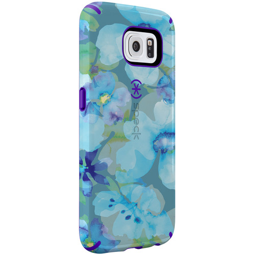 Speck CandyShell Inked Case for Galaxy S6 (Aqua Floral Blue/Ultraviolet Purple)