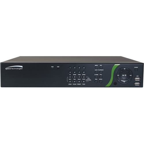 Speco Technologies D16DS6TB 960H Real-Time 16-Channel DVR with Digital Deterrent (6TB)