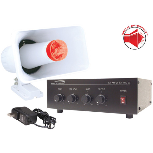 Speco Technologies DDAK3 Digital Deterrent Kit with 30W RMS Amplifier & Horn/Strobe Combination Speaker