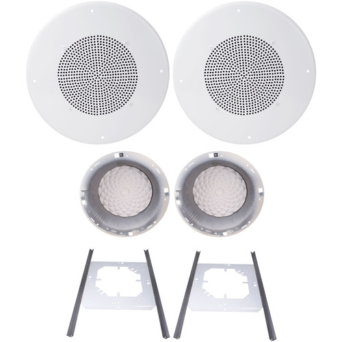 Speco Technologies G86TG 8" 70/25V Classic Grille In-Ceiling Speaker Kit (Off-White)