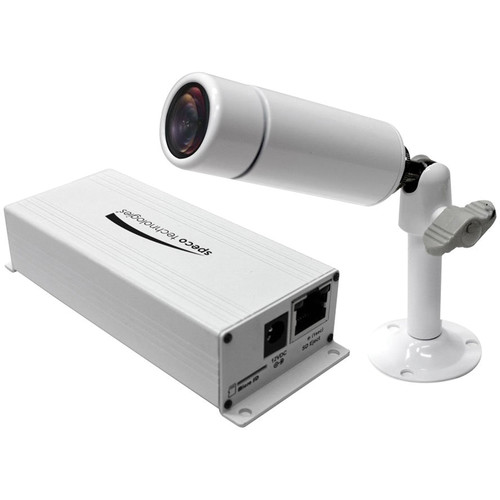 Speco Technologies O2MB1W 2 MP 1080p Indoor/Outdoor Miniature Bullet IP Camera with PoE support and 3.7mm Fixed Lens (White)