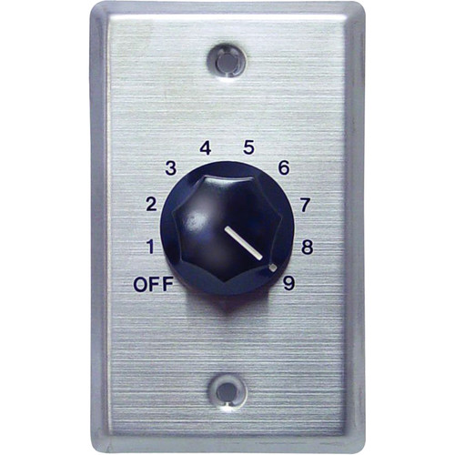 Speco Technologies WAT50 50W Wall-Mount Volume Control (Silver Plate, Black Knob)