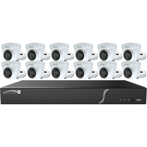 Speco Technologies ZIP1612T4 16-Channel 8K NVR with 4TB HDD & 12 4MP Turret Cameras Kit
