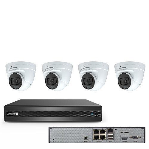 Speco Technologies ZIP4T1B 4-Channel 8MP NVR with 1TB HDD & Four 4MP Turret Cameras Kit