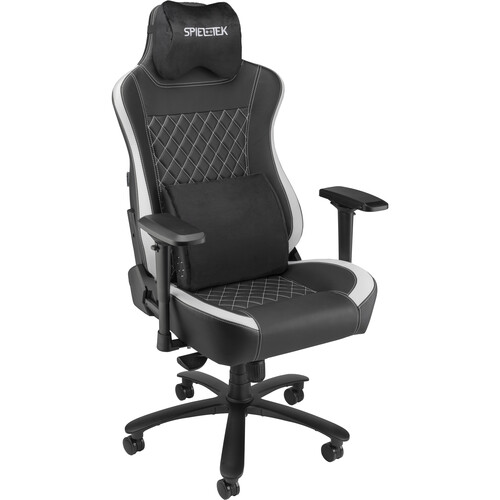 Spieltek 400 Series Gaming Chair (Black and White)