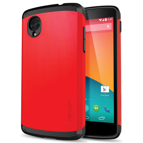 Spigen Slim Armor Case for LG Google Nexus 5 (Bright Red, Retail Packaging)