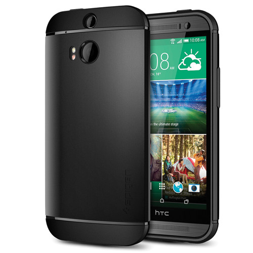 Spigen Slim Armor Case for HTC One M8 (Smooth Black, Retail Packaging)