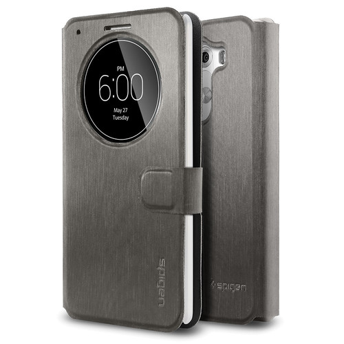 Spigen Flip View Case for LG G3 (Metallic Gray)